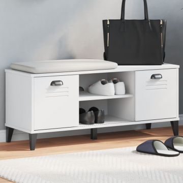 Gossi banca de pantofi „viken”, alb, 106x35x45 cm, lemn prelucrat