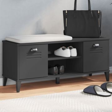 Gossi banca de pantofi „viken”, negru, 106x35x45 cm, lemn prelucrat