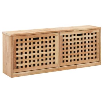 Gossi banca depozitare pantofi, 94x20x38 cm, lemn masiv de nuc