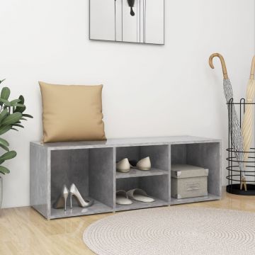 Gossi banca depozitare pentru pantofi, gri beton, 105x35x35 cm, pal
