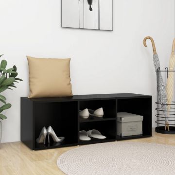 Gossi banca depozitare pentru pantofi, negru, 105x35x35 cm, lemn