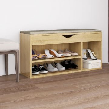 Gossi banca pantofar, perna, stejar sonoma 104x30x49cm lemn prelucrat