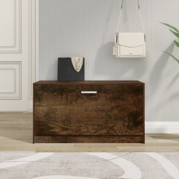 Gossi banca pentru pantofi stejar fumuriu 80x24x45 cm lemn prelucrat