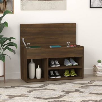 Gossi banca pentru pantofi stejar maro 80x30x45 cm lemn prelucrat