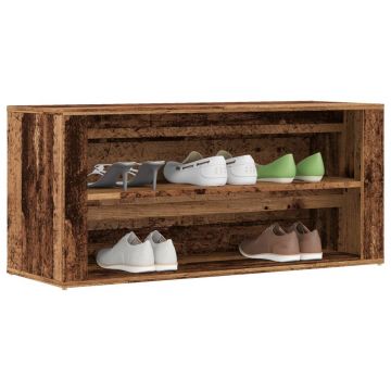 Gossi bancheta de pantofi, lemn vechi, 100x35x45 cm, lemn prelucrat