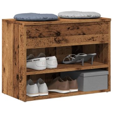 Gossi bancheta pantofar, lemn vechi, 60x30x45 cm, lemn prelucrat