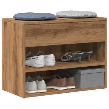 Gossi bancheta pantofar stejar artizanal 60x30x45 cm, lemn prelucrat