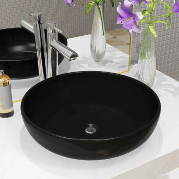 Gossi bazin chiuveta ceramic, negru, 42 x 12 cm, rotund