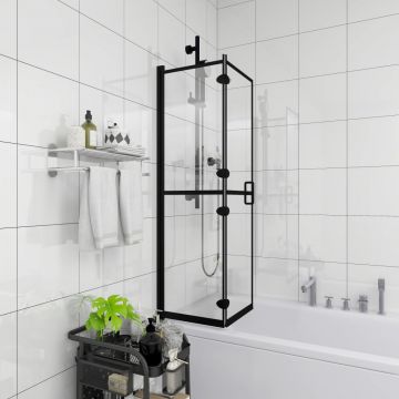 Gossi cabina de dus pliabila, negru, 120x140 cm, esg