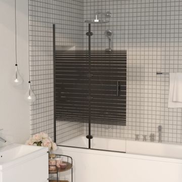 Gossi cabina de dus pliabila, negru, 80x140 cm, esg