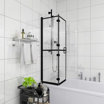 Gossi cabina de dus pliabila, negru, 80x140 cm, esg