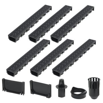 Gossi canale de drenaj, 6 buc., plastic, 6 m