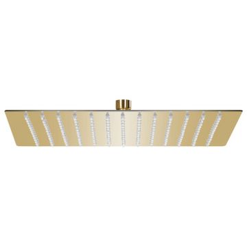 Gossi cap de dus tip ploaie patrat, auriu, 30x30 cm, otel inoxidabil