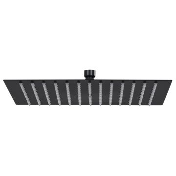 Gossi cap de dus tip ploaie patrat, negru, 30x30 cm, otel inoxidabil