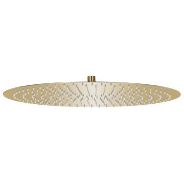Gossi cap de dus tip ploaie rotund, auriu, 50 cm, otel inoxidabil