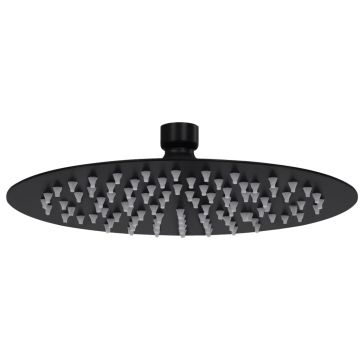 Gossi cap de dus tip ploaie rotund, negru, 20 cm, otel inoxidabil