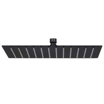 Gossi cap dus dreptunghiular tip ploaie negru 30x20cm otel inoxidabil
