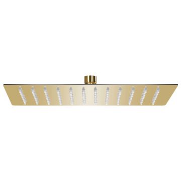Gossi cap dus ploaie dreptunghiular, auriu, 30x20 cm, otel inoxidabil