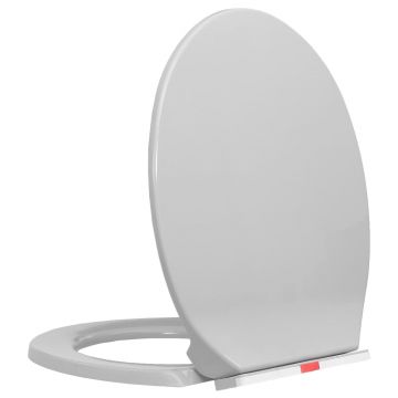 Gossi capac wc cu inchidere silentioasa, eliberare rapida, gri, oval