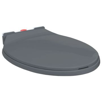 Gossi capac wc cu inchidere silentioasa, eliberare rapida, gri, oval