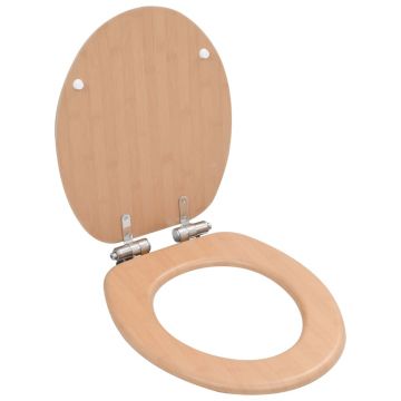 Gossi capac wc cu inchidere silentioasa, mdf, design bambus