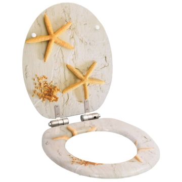 Gossi capac wc cu inchidere silentioasa, mdf, design stea de mare