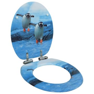 Gossi capac wc cu inchidere silentioasa, mdf, model pinguini