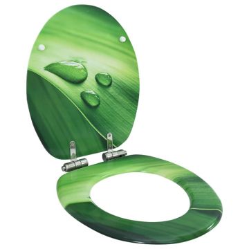 Gossi capac wc inchidere silentioasa, verde, mdf, model picatura apa