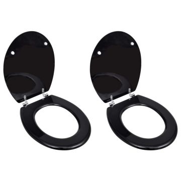 Gossi capace wc, 2 buc., negru, mdf
