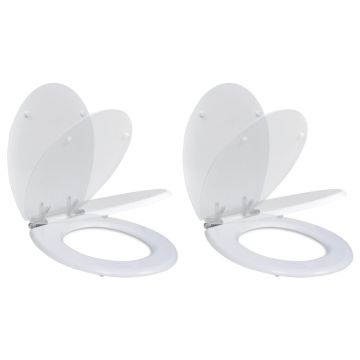 Gossi capace wc cu inchidere silentioasa, 2 buc, alb, mdf