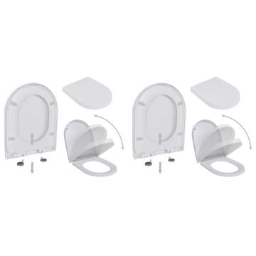 Gossi capace wc cu inchidere silentioasa, 2 buc., alb, plastic