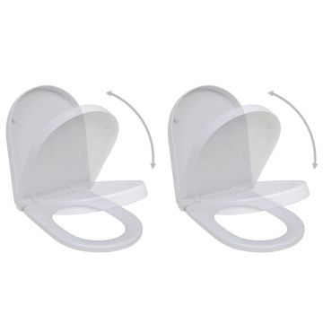 Gossi capace wc cu inchidere silentioasa, 2 buc., alb, plastic