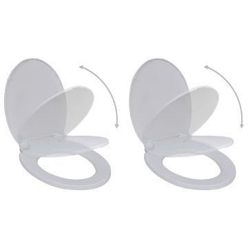 Gossi capace wc cu inchidere silentioasa, 2 buc., alb, plastic