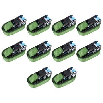 Gossi chingi de fixare cu clichet, 10 buc., verde, 6 m, 800 dan
