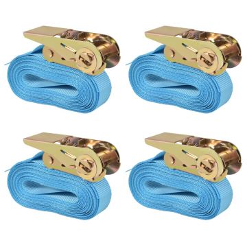Gossi chingi fixare cu clichet 4 buc, 0,8 tone, 6 m x 25 mm, albastru