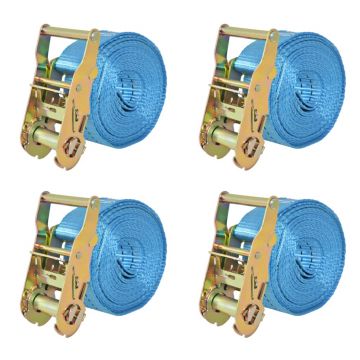 Gossi chingi fixare cu clichet, 4 buc, albastru, 2 tone, 6 m x 38 mm