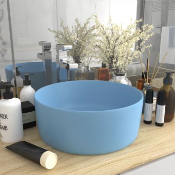Gossi chiuveta baie lux albastru deschis mat 40x15 cm ceramica rotund