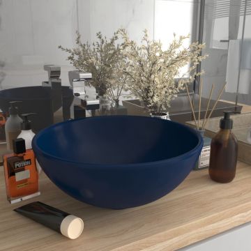 Gossi chiuveta baie lux albastru inchis mat 32,5x14cm ceramica rotund