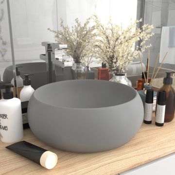 Gossi chiuveta baie lux gri deschis mat 40x15 cm ceramica rotund
