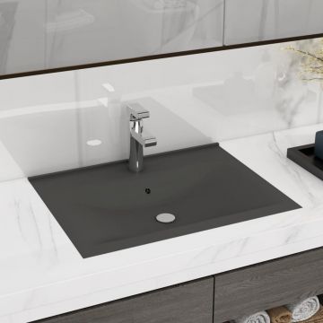 Gossi chiuveta baie lux orificiu robinet gri mat 60x46 cm ceramica
