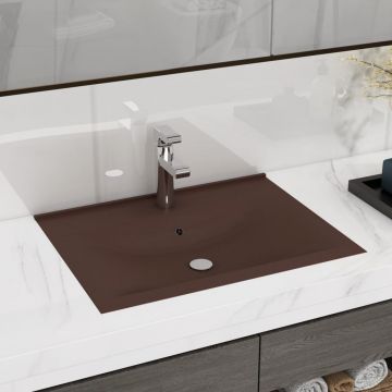 Gossi chiuveta baie lux, orificiu robinet, maro mat 60x46 cm ceramica