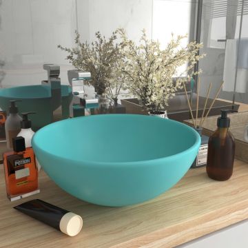 Gossi chiuveta baie lux verde deschis mat 32,5x14 cm ceramica rotund