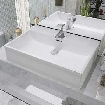 Gossi chiuveta cu orificiu robinet, ceramica 60,5x42,5x14,5 cm, alb