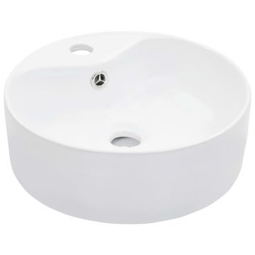 Gossi chiuveta cu preaplin, alb, 36x13 cm, ceramica
