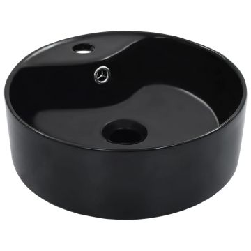 Gossi chiuveta cu preaplin, negru, 36x13 cm, ceramica