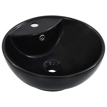 Gossi chiuveta cu preaplin, negru, 46,5 x 18 cm, ceramica