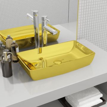 Gossi chiuveta de baie, auriu, 71 x 38 x 13,5 cm, ceramica
