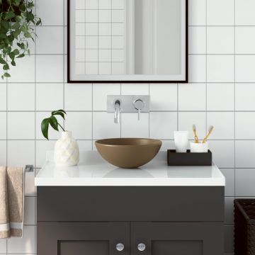Gossi chiuveta de baie, crem mat, ceramica, rotund