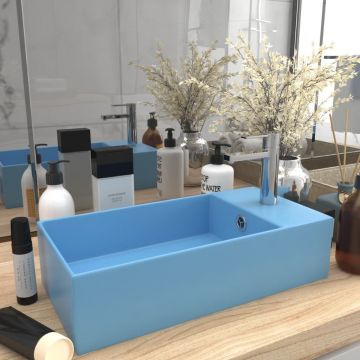 Gossi chiuveta de baie cu preaplin, albastru deschis, ceramica