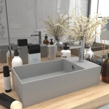 Gossi chiuveta de baie cu preaplin, gri deschis, ceramica